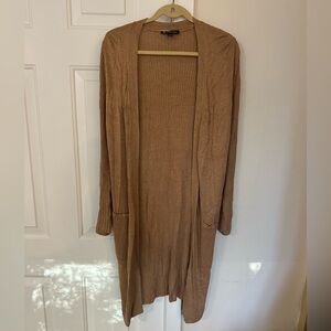 INC International Concepts Brown Open Front Cardigan